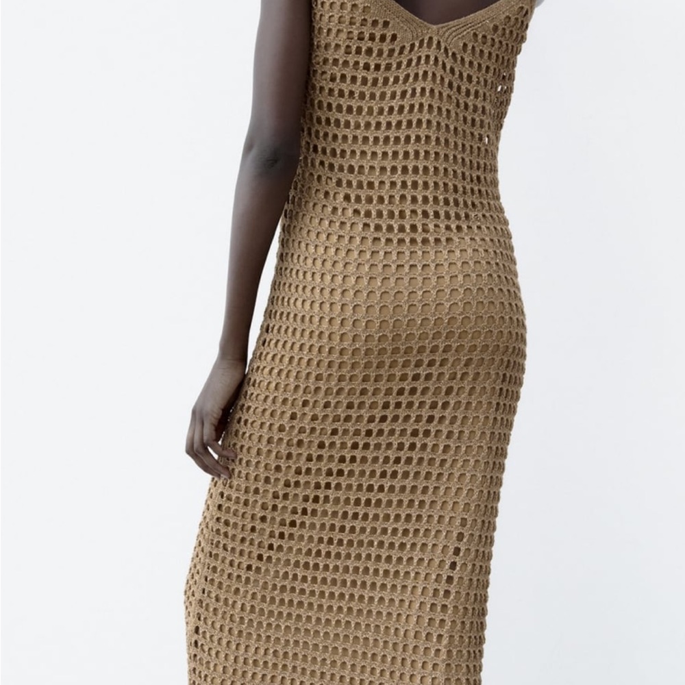 Zara metallic thread long knit jacket and dress set - Picture 5 of 6